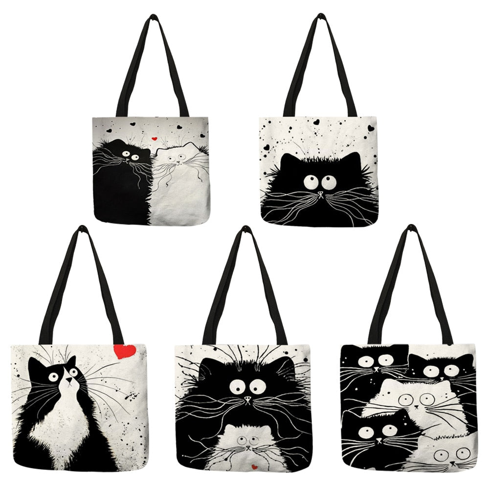 Customized Cute Cat Printing Women Handbag