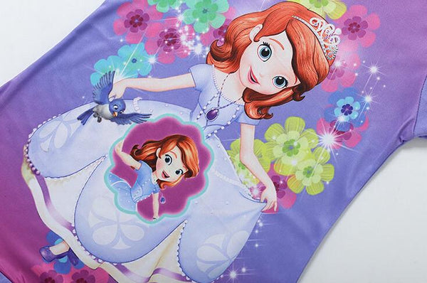 Lovely Kids Clothes Short Sleeve Cartoon Mermaid Princess Dress Summer Girls Dress