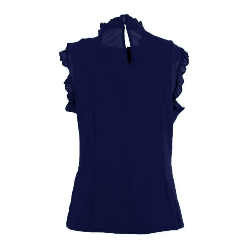 Vogue Women Ruffle Sleeve Neck Slim Fitted Shirts