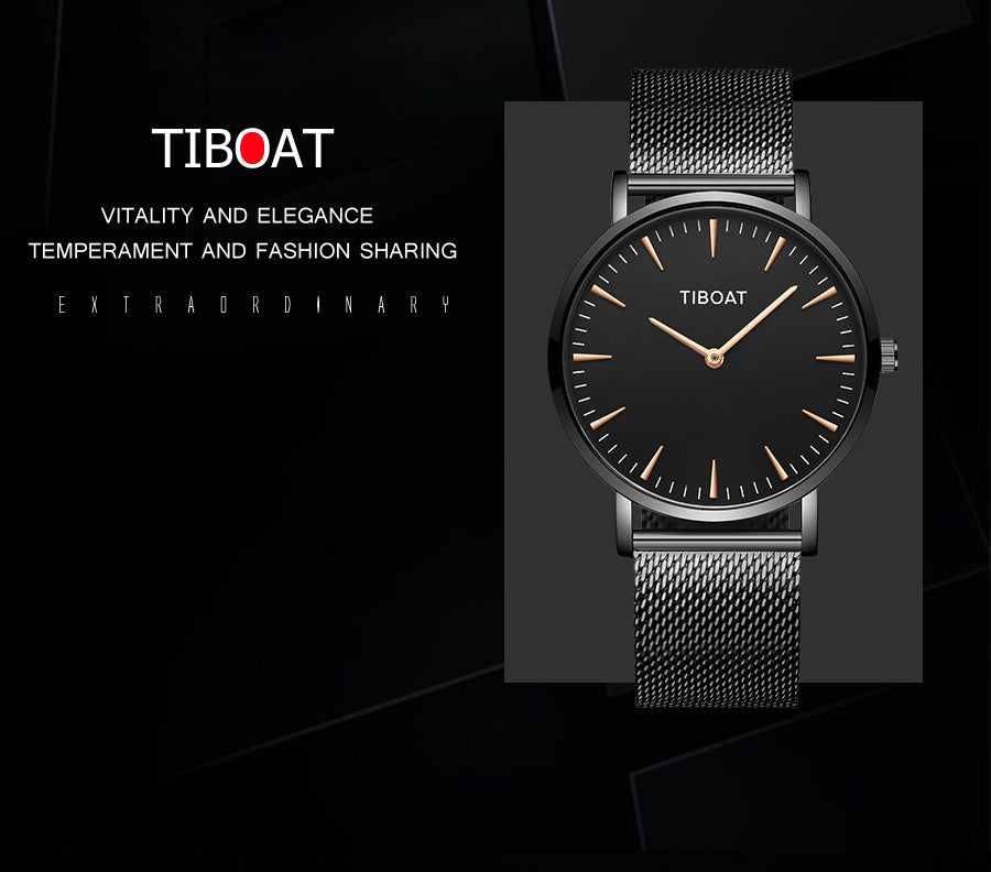 Luxury Quartz Watch Men Casual Slim Mesh Steel Waterproof sports watches