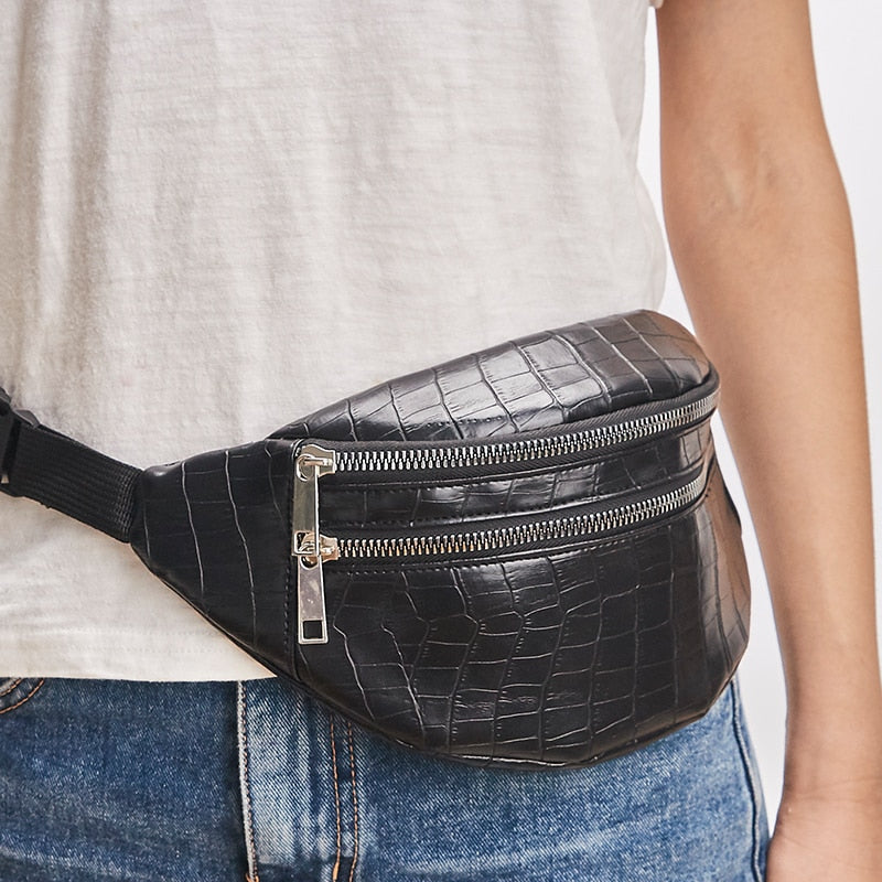 crocodile chest bag