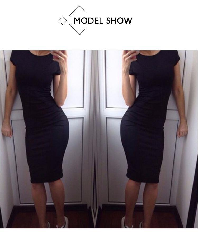 Hot Slim Bodycon Dress Women Solid Color Chic Party Dresses Casual Sleep Wear Inside Wear Vestidos Pencil Dress