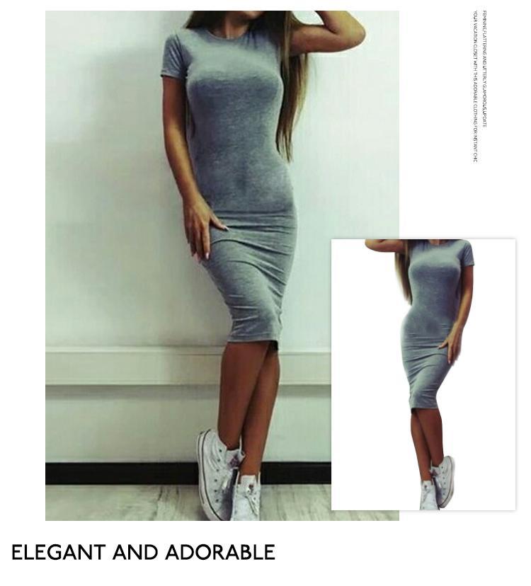 Hot Slim Bodycon Dress Women Solid Color Chic Party Dresses Casual Sleep Wear Inside Wear Vestidos Pencil Dress