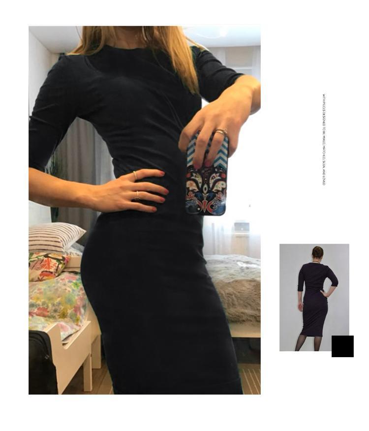 Hot Slim Bodycon Dress Women Solid Color Chic Party Dresses Casual Sleep Wear Inside Wear Vestidos Pencil Dress