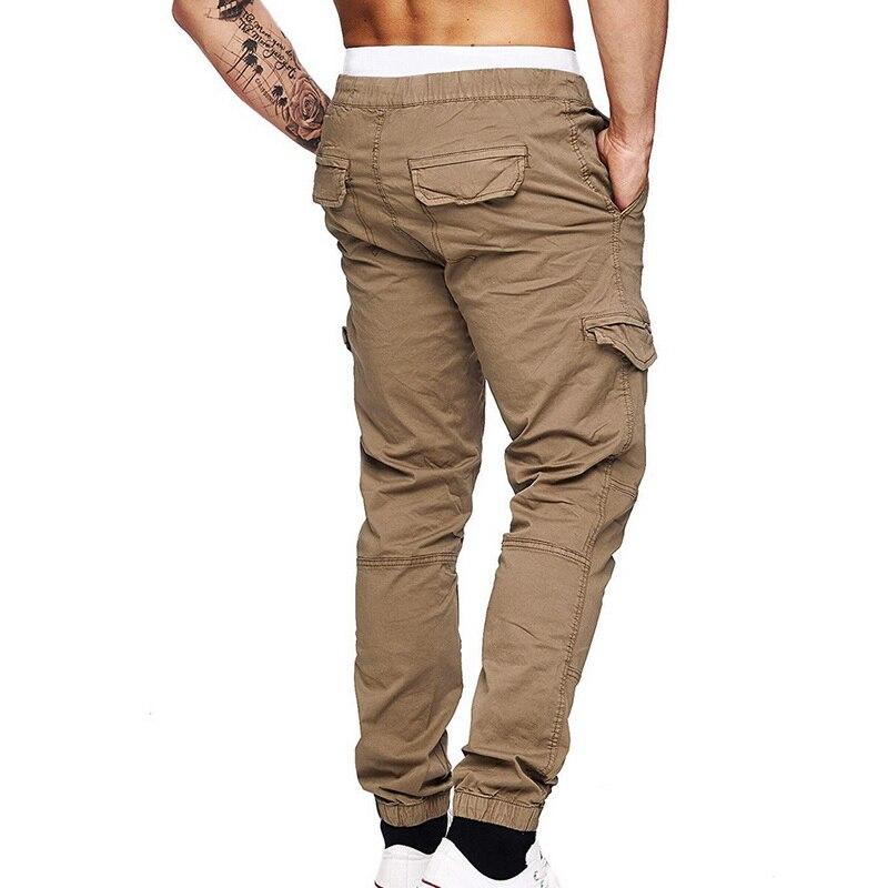 Laamei Drawstring Waist Cago Pants Slim Fit Men Jogging Sweatpant Trousers
