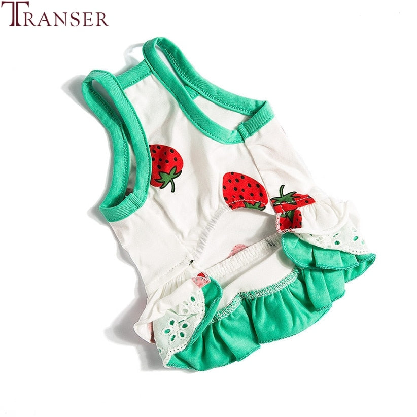 Cute Strawberry Pet Dog Dress