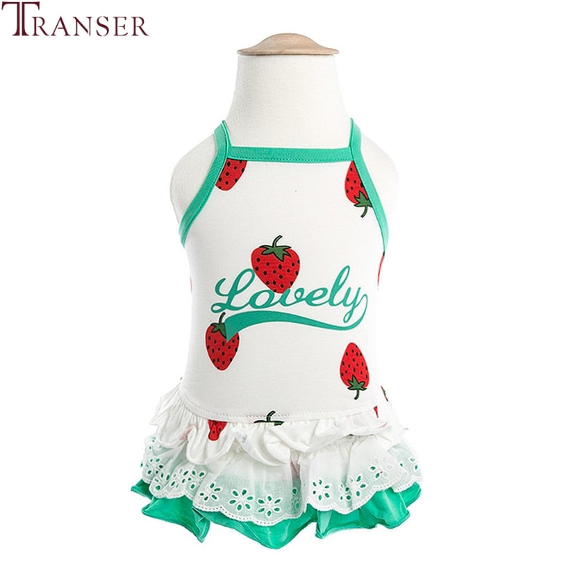 Cute Strawberry Pet Dog Dress