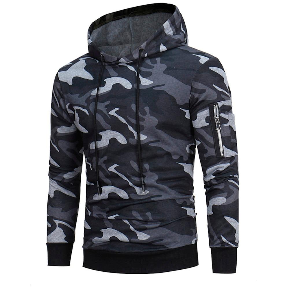 Military Hoodie Mens' Long Sleeve Sweatshirt Male Hip Tops Jacket Coat Outwear Plus Size 3XL
