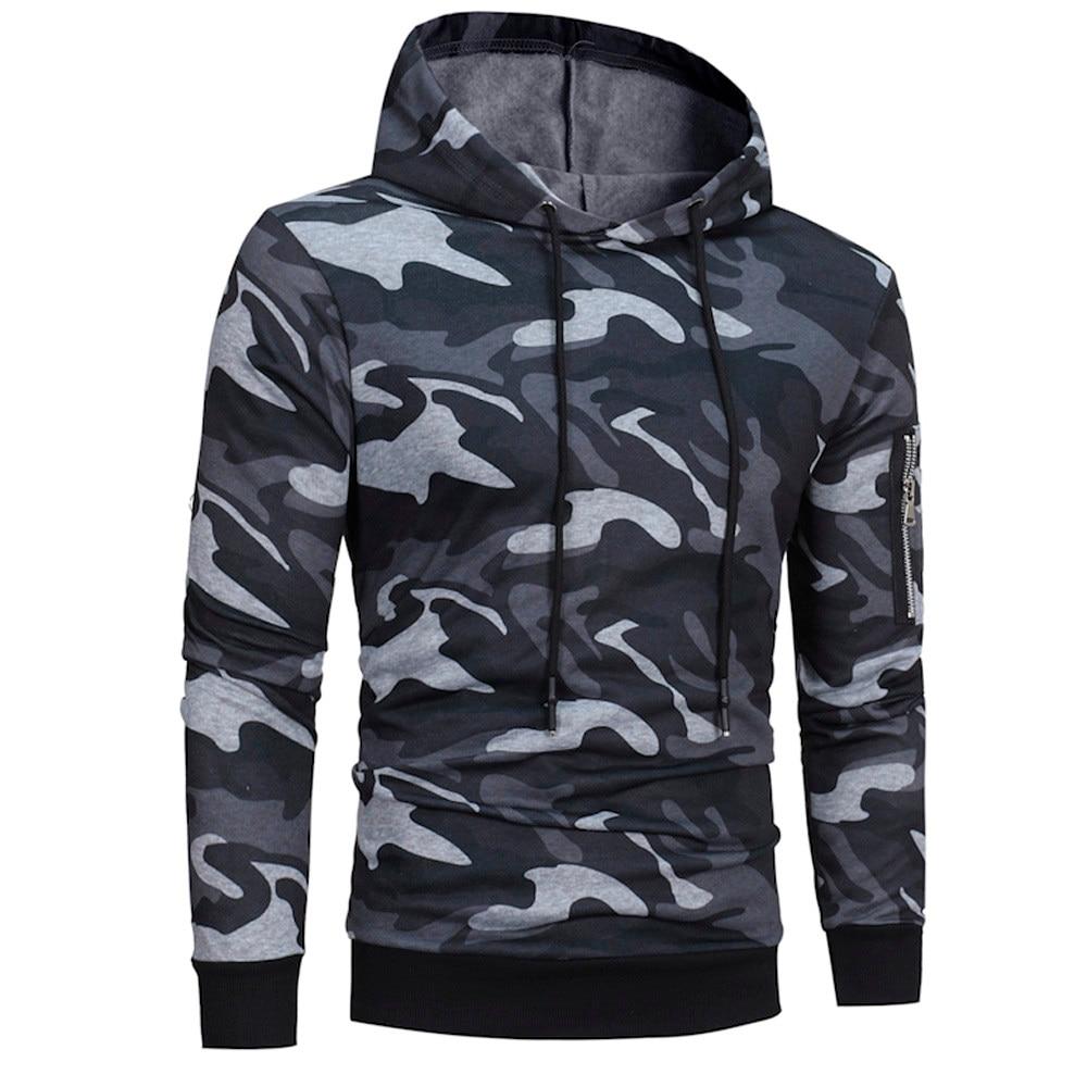 Military Hoodie Mens' Long Sleeve Sweatshirt Male Hip Tops Jacket Coat Outwear Plus Size 3XL