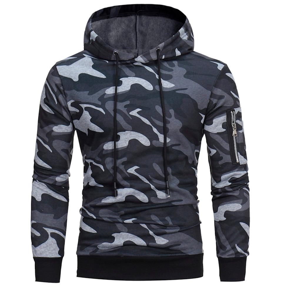 Military Hoodie Mens' Long Sleeve Sweatshirt Male Hip Tops Jacket Coat Outwear Plus Size 3XL