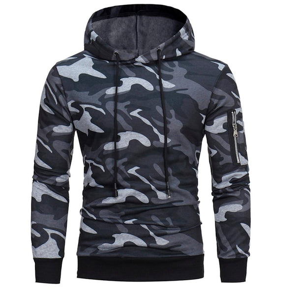 Military Hoodie Mens' Long Sleeve Sweatshirt Male Hip Tops Jacket Coat Outwear Plus Size 3XL