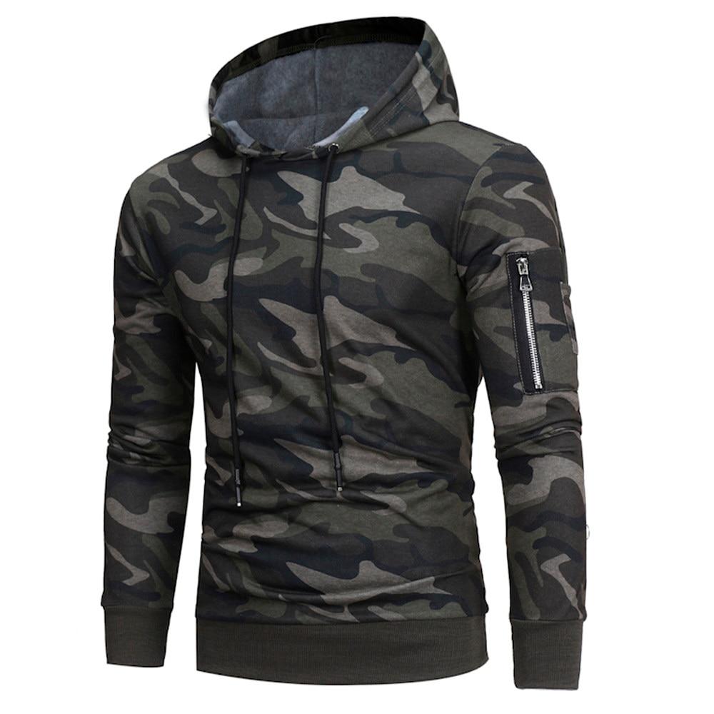 Military Hoodie Mens' Long Sleeve Sweatshirt Male Hip Tops Jacket Coat Outwear Plus Size 3XL