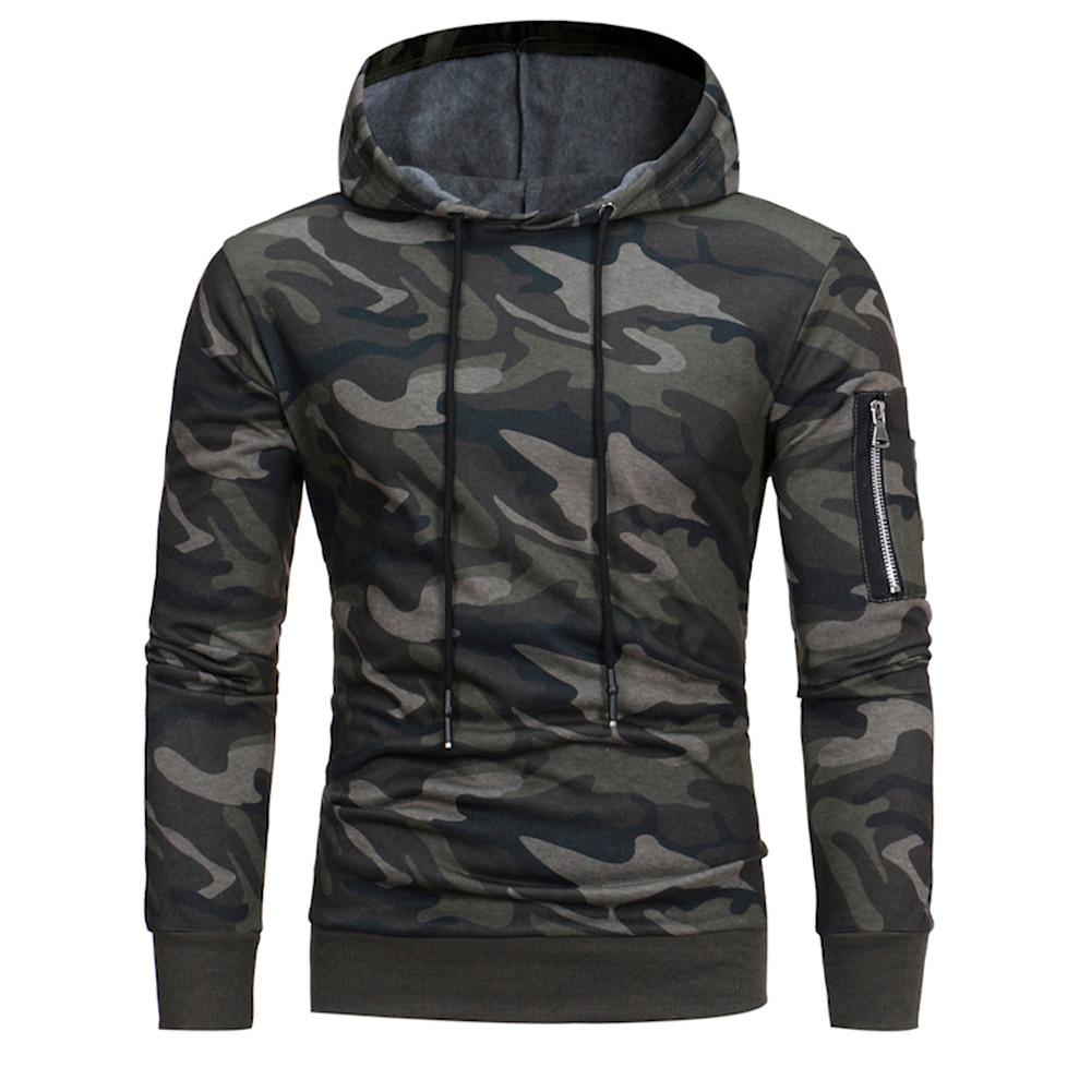 Military Hoodie Mens' Long Sleeve Sweatshirt Male Hip Tops Jacket Coat Outwear Plus Size 3XL