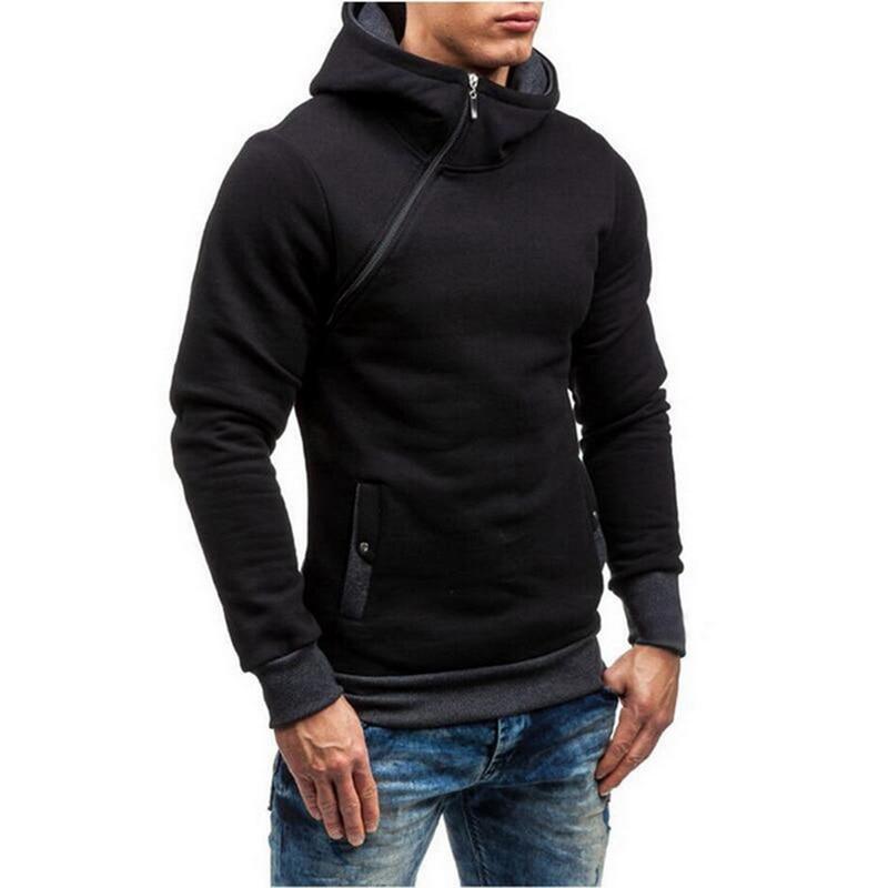 Hoodie Oblique Zipper Tracksuit Male Sweatshirt