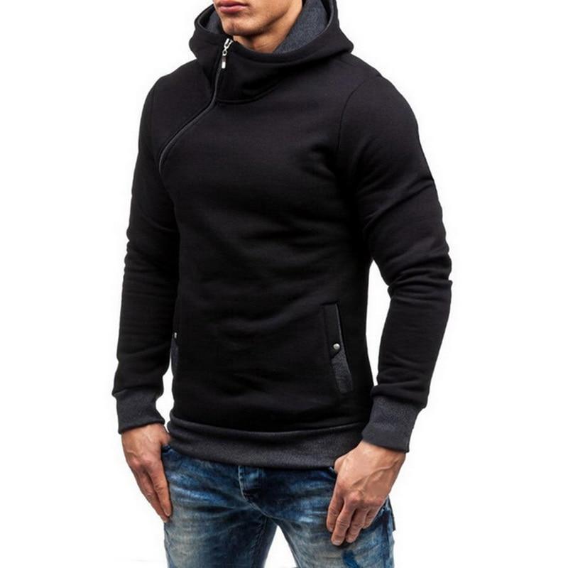 Hoodie Oblique Zipper Tracksuit Male Sweatshirt