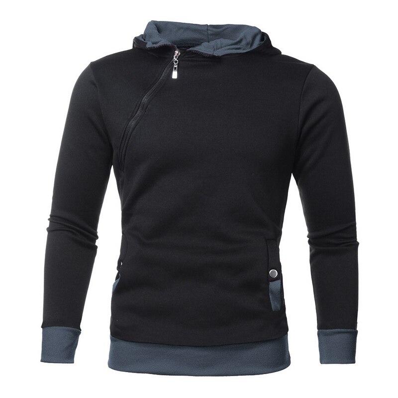Hoodie Oblique Zipper Tracksuit Male Sweatshirt