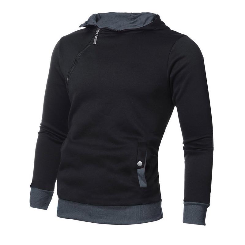 Hoodie Oblique Zipper Tracksuit Male Sweatshirt