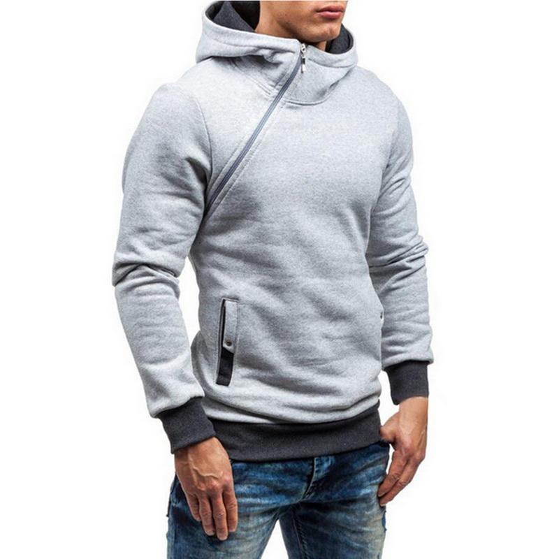 Hoodie Oblique Zipper Tracksuit Male Sweatshirt