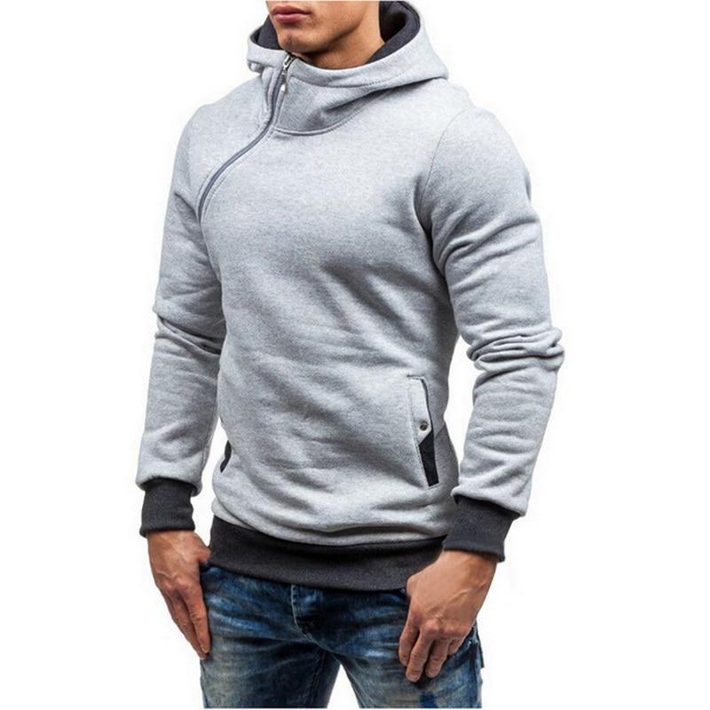 Hoodie Oblique Zipper Tracksuit Male Sweatshirt