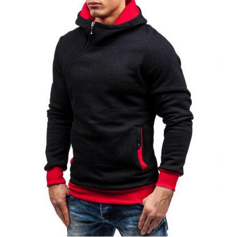 Hoodie Oblique Zipper Tracksuit Male Sweatshirt
