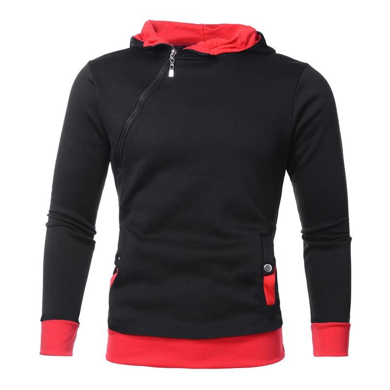 Hoodie Oblique Zipper Tracksuit Male Sweatshirt