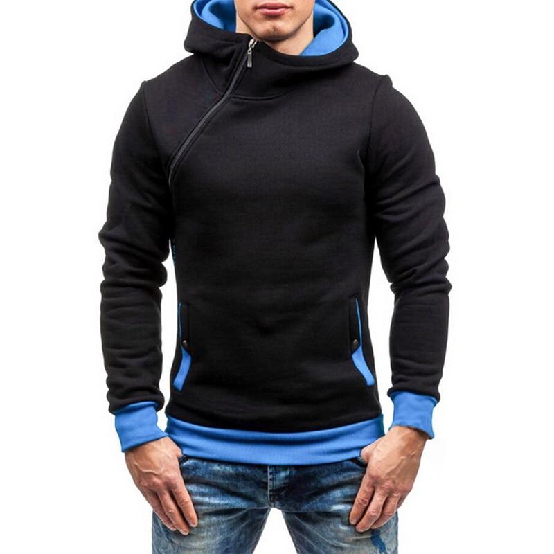 Hoodie Oblique Zipper Tracksuit Male Sweatshirt