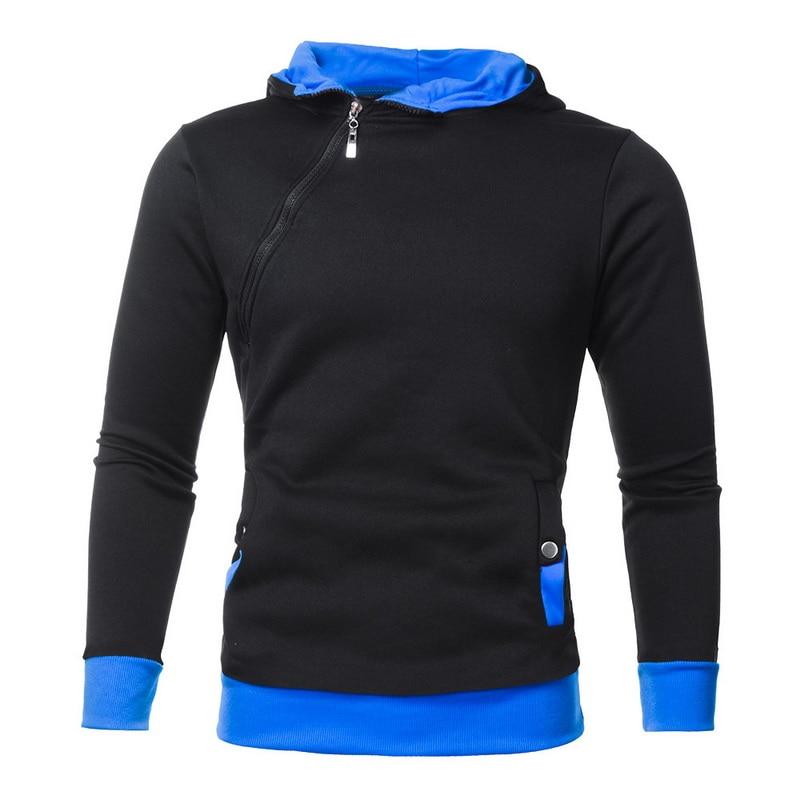 Hoodie Oblique Zipper Tracksuit Male Sweatshirt