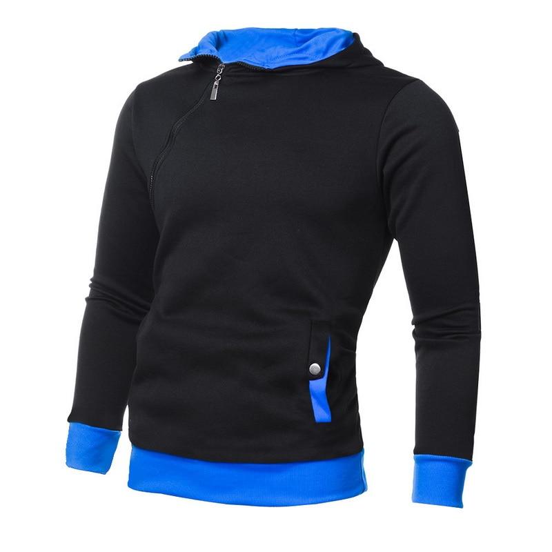 Hoodie Oblique Zipper Tracksuit Male Sweatshirt