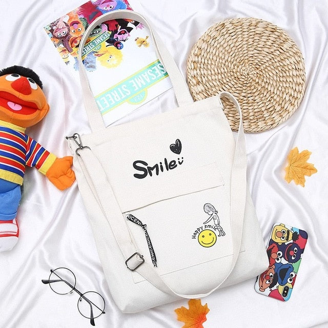 Letter Print Cloth Canvas Tote Bag