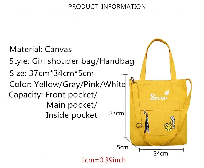 Letter Print Cloth Canvas Tote Bag