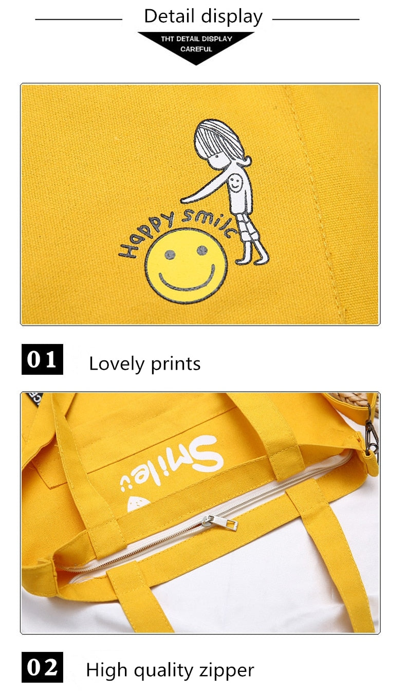 Letter Print Cloth Canvas Tote Bag