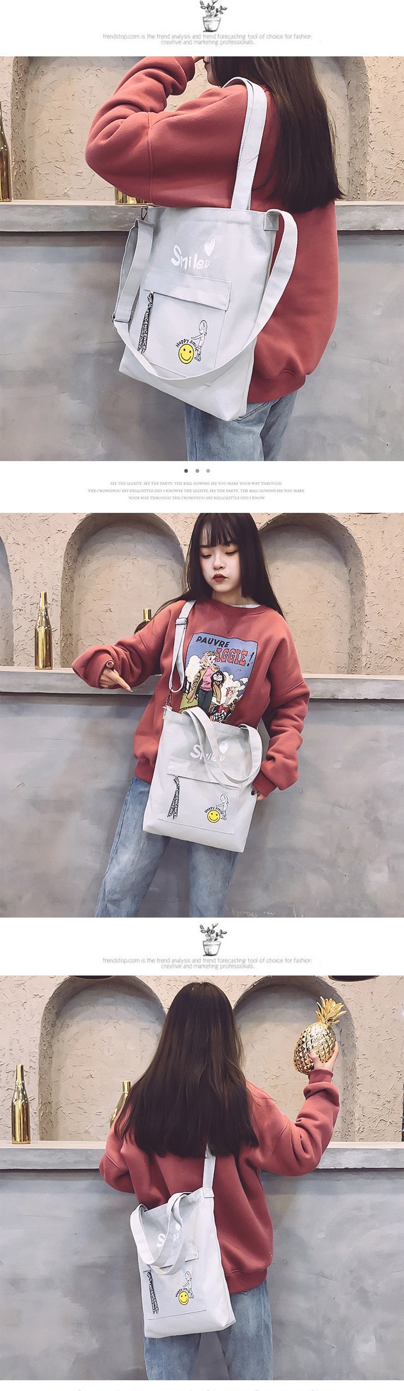 Letter Print Cloth Canvas Tote Bag