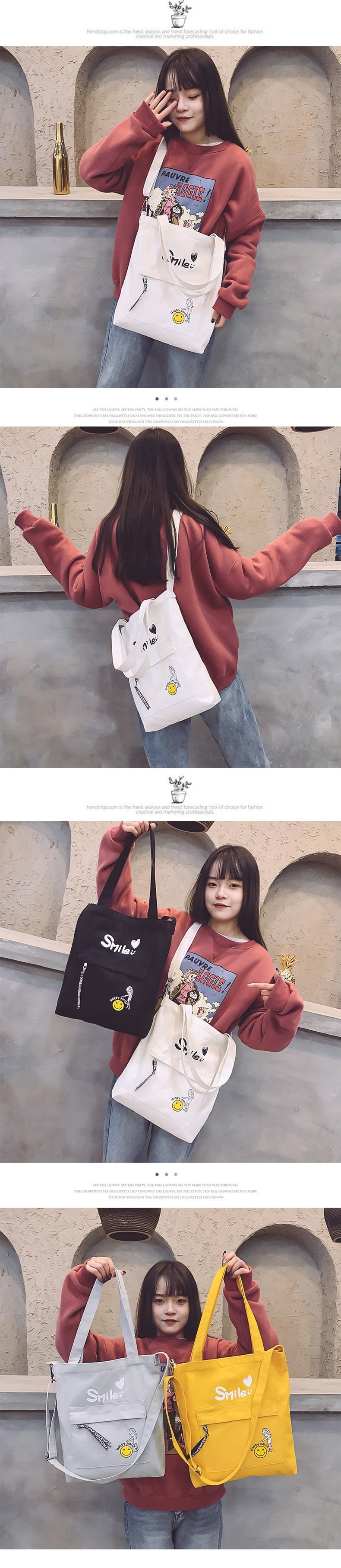 Letter Print Cloth Canvas Tote Bag