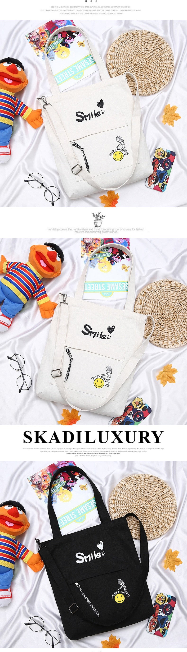 Letter Print Cloth Canvas Tote Bag