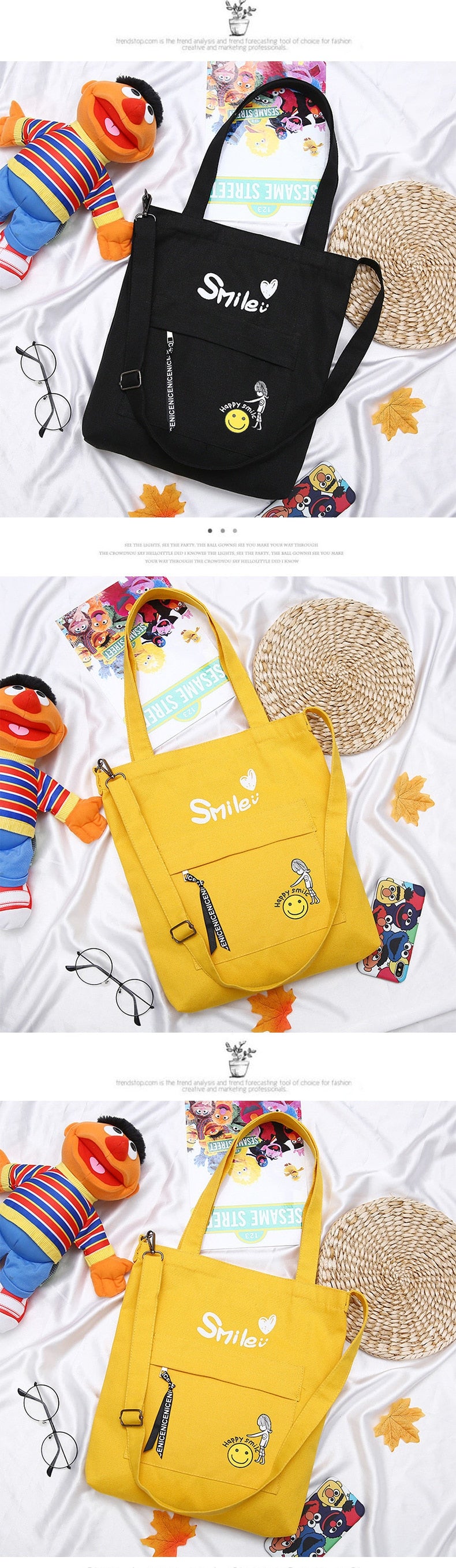 Letter Print Cloth Canvas Tote Bag