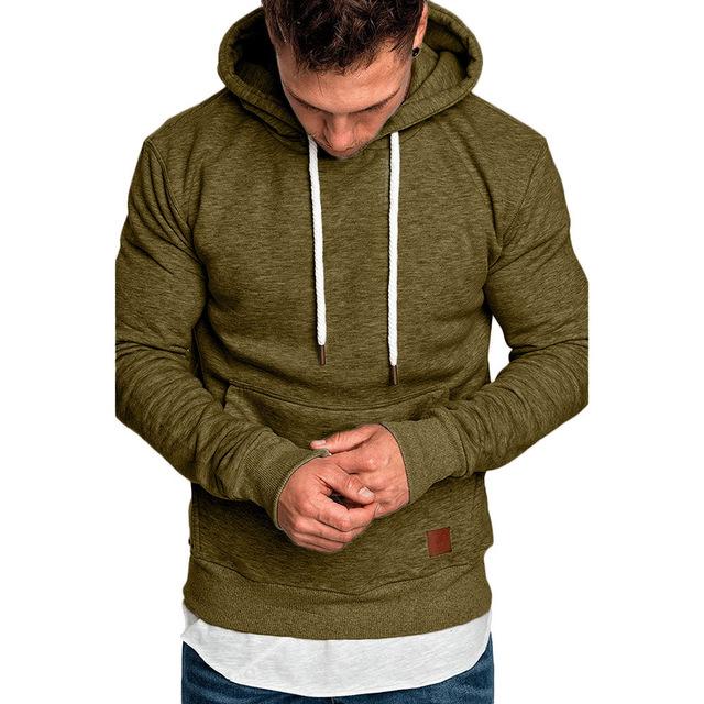 Hoodies Sweatshirt  Long Sleeve Solid Hoodie men Black