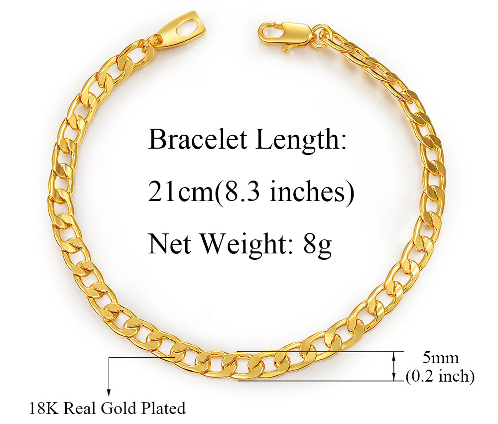 Gold Filled Cuban Link Chain Bracelet