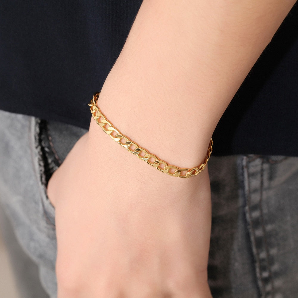 Gold Filled Cuban Link Chain Bracelet