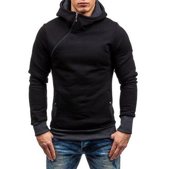 Hoodie Oblique Zipper Tracksuit Male Sweatshirt