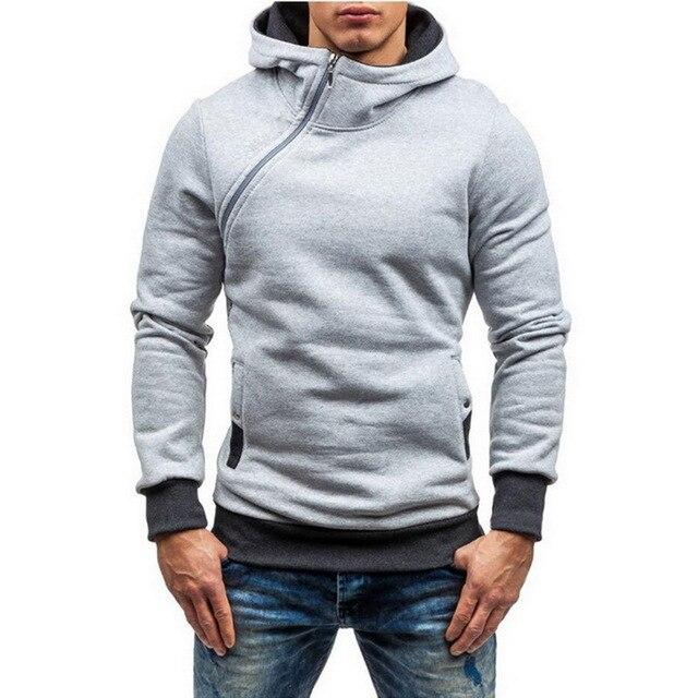 Hoodie Oblique Zipper Tracksuit Male Sweatshirt