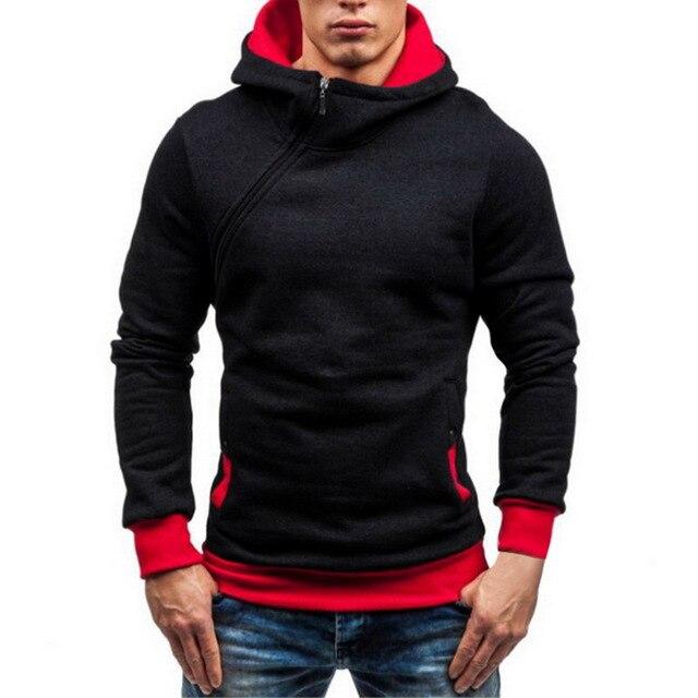 Hoodie Oblique Zipper Tracksuit Male Sweatshirt