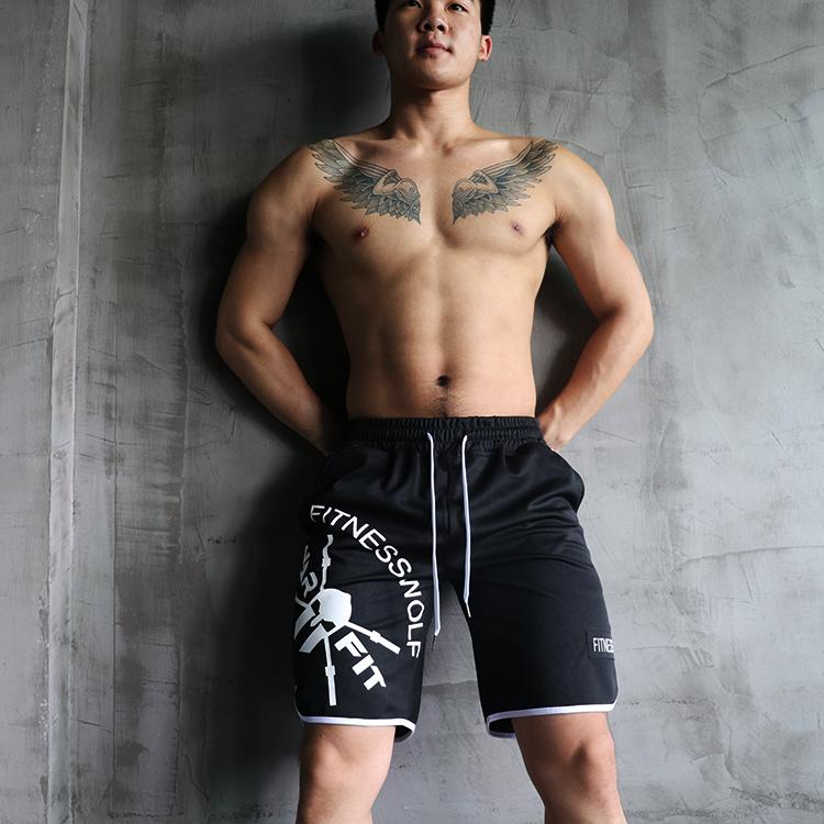 Men Gyms Shorts Fitness Bodybuilding Short Pants Beach Shorts Elastic Waist Shorts