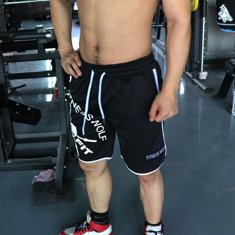 Men Gyms Shorts Fitness Bodybuilding Short Pants Beach Shorts Elastic Waist Shorts