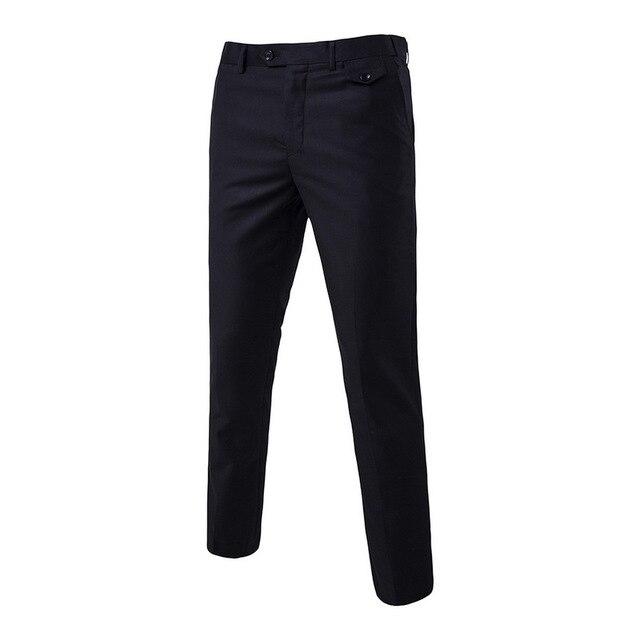 Fashion Cotton Solid Color Business Suit Pants / Men Groom Wedding Dress Suit Pants Mens Trousers
