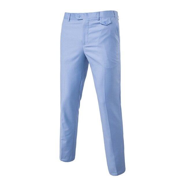 Fashion Cotton Solid Color Business Suit Pants / Men Groom Wedding Dress Suit Pants Mens Trousers