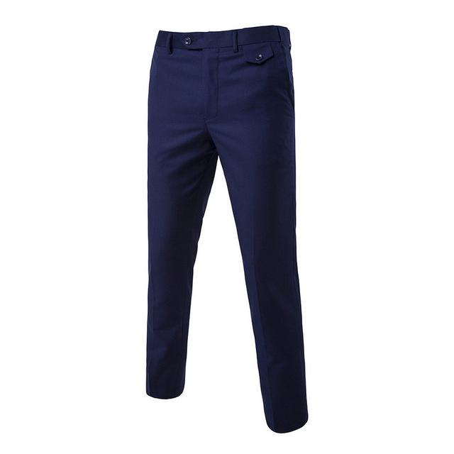 Fashion Cotton Solid Color Business Suit Pants / Men Groom Wedding Dress Suit Pants Mens Trousers