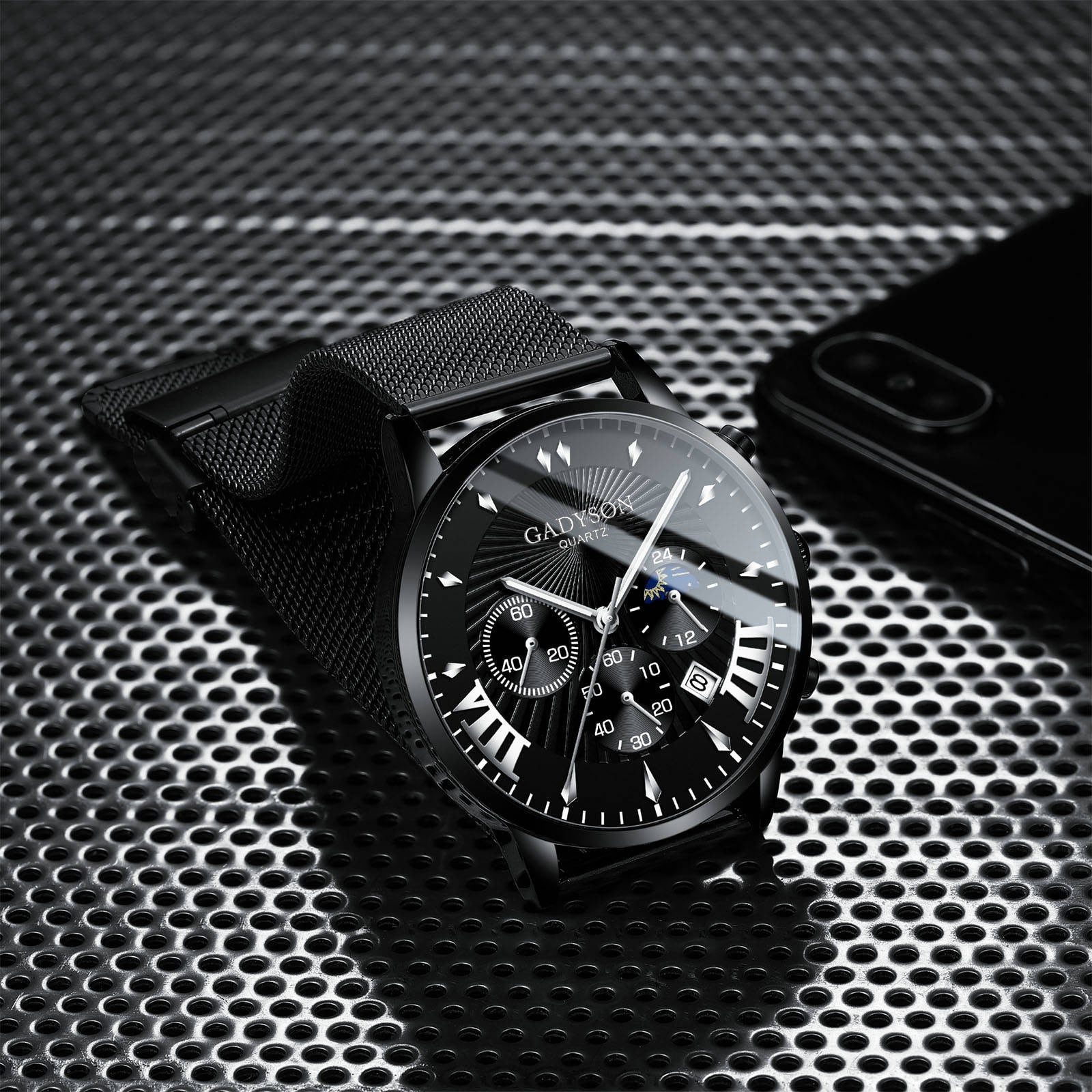 Business Quartz Wristwatches Analog Steel Men Watch  Wrist Clock