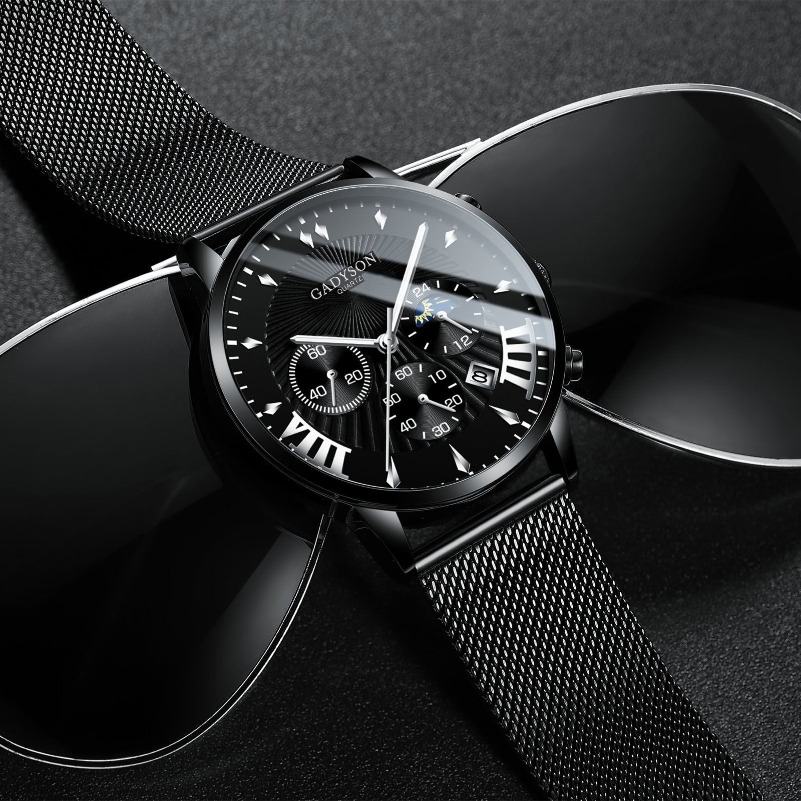 Business Quartz Wristwatches Analog Steel Men Watch  Wrist Clock