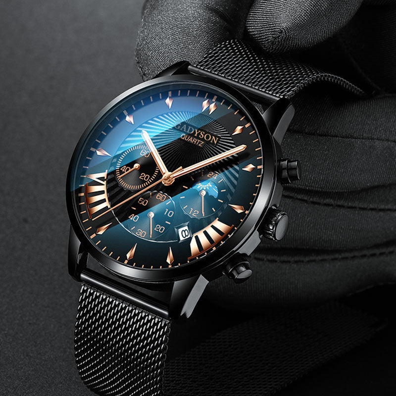 Business Quartz Wristwatches Analog Steel Men Watch  Wrist Clock