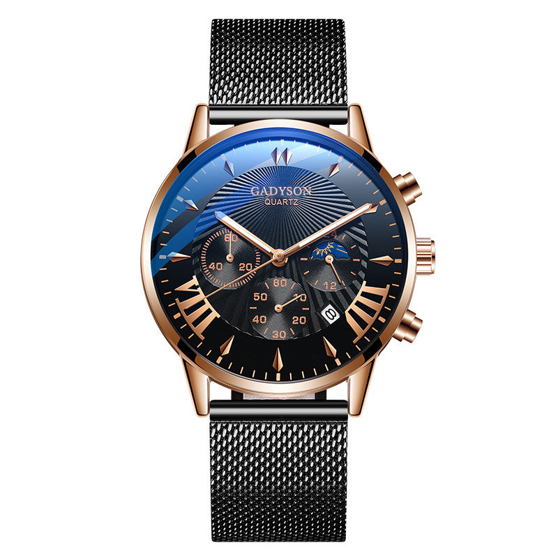 Business Quartz Wristwatches Analog Steel Men Watch  Wrist Clock